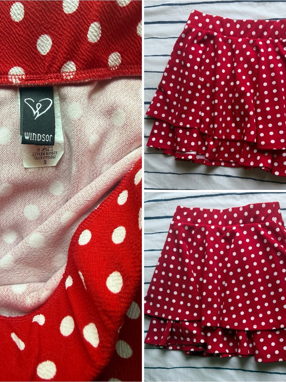 Windsor Red and White Polka Dot Skirt